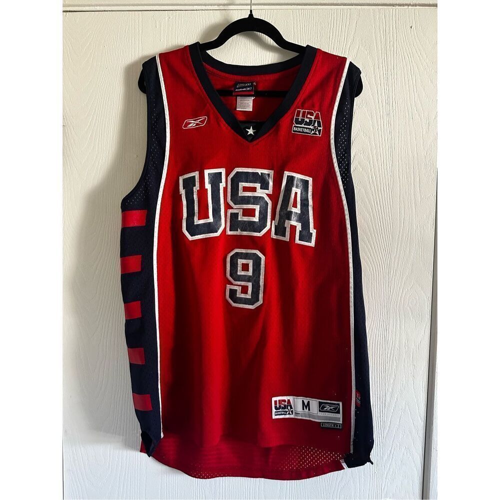 Vintage 2004 LeBron James Red Team USA BASKETBALL Dream Team NBA Rookie Jersey S